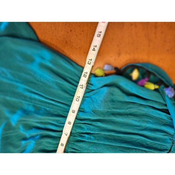 J for Justify Romper Size Medium Green Strapless Pompom hem - Picture 8 of 11